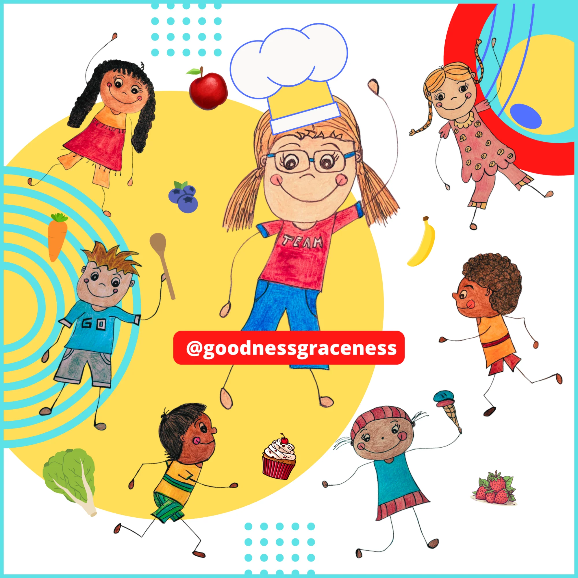 Gracelyn and her grandkids cooking together